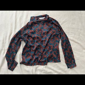 All in Favor floral silky blouse